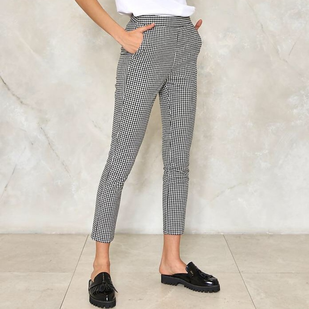 Nastygal Make It Fair Gingham Pants sz 4